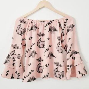 CLOSING SALE Flutter sleeve Woodland Blouse